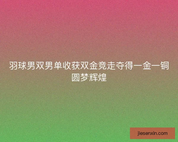 羽球男双男单收获双金竞走夺得一金一铜圆梦辉煌