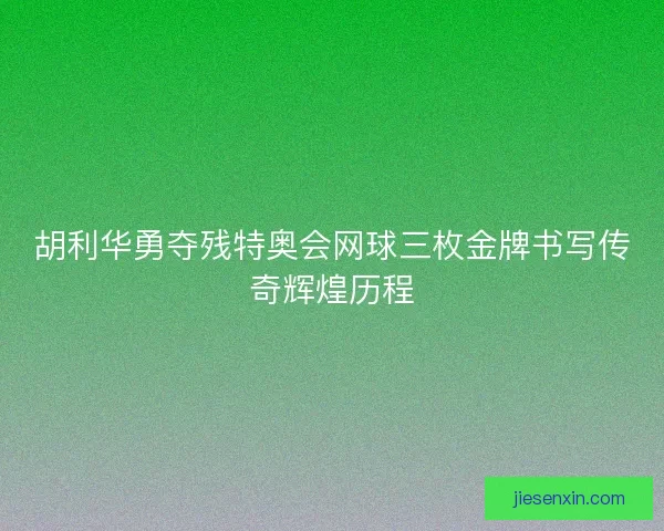 胡利华勇夺残特奥会网球三枚金牌书写传奇辉煌历程